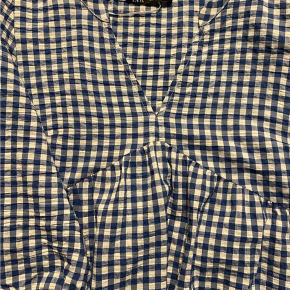 Gingham blue Zara Dress. Mini style. - Picture 3 of 4